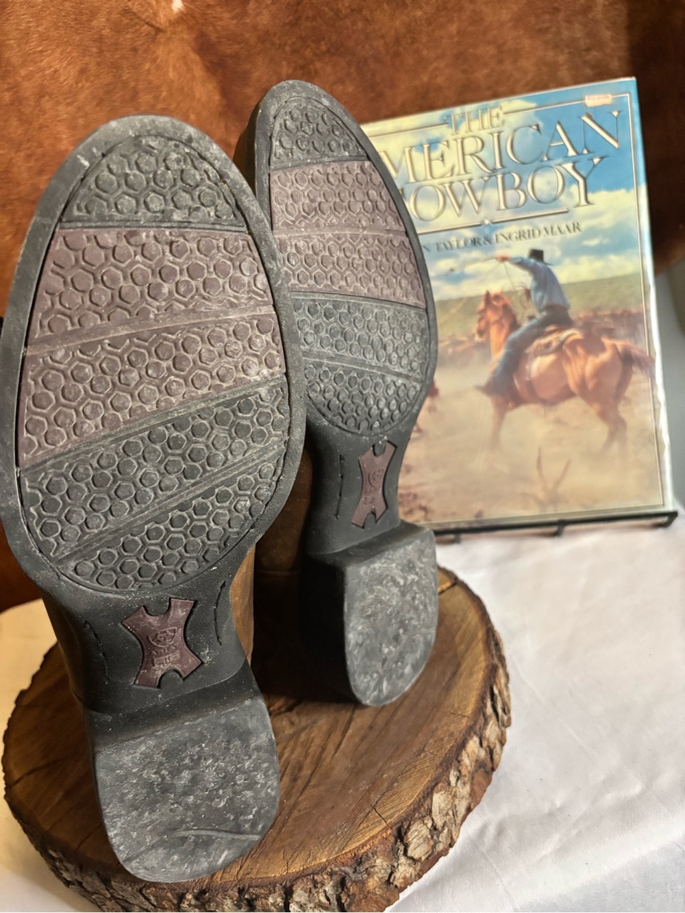 Ariat Men’s Leather Western Cowboy Roper Boots | Brown Ranch Boots Size 10.5D - Picture 4 of 5